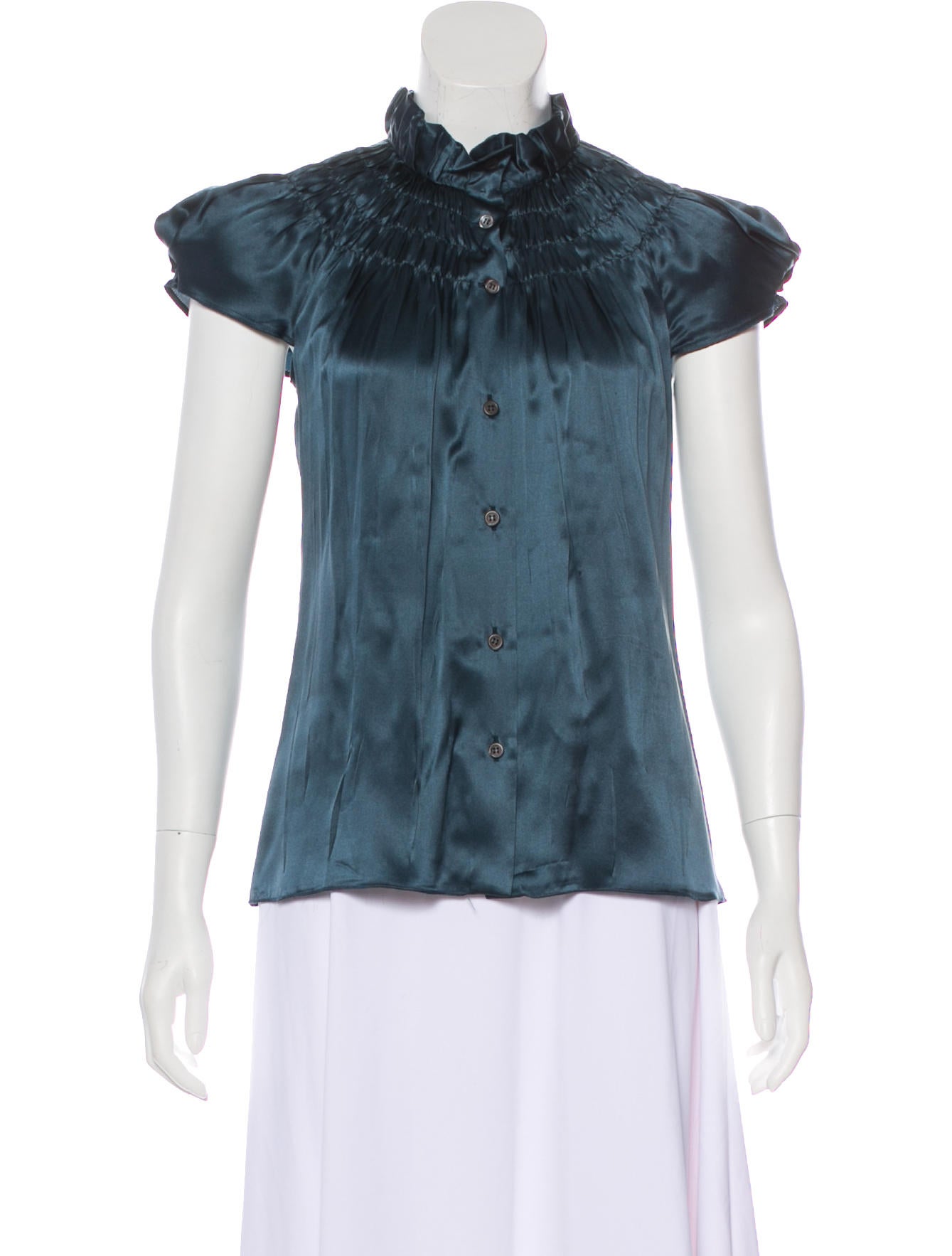 Prada Short Sleeve Button-Up Top