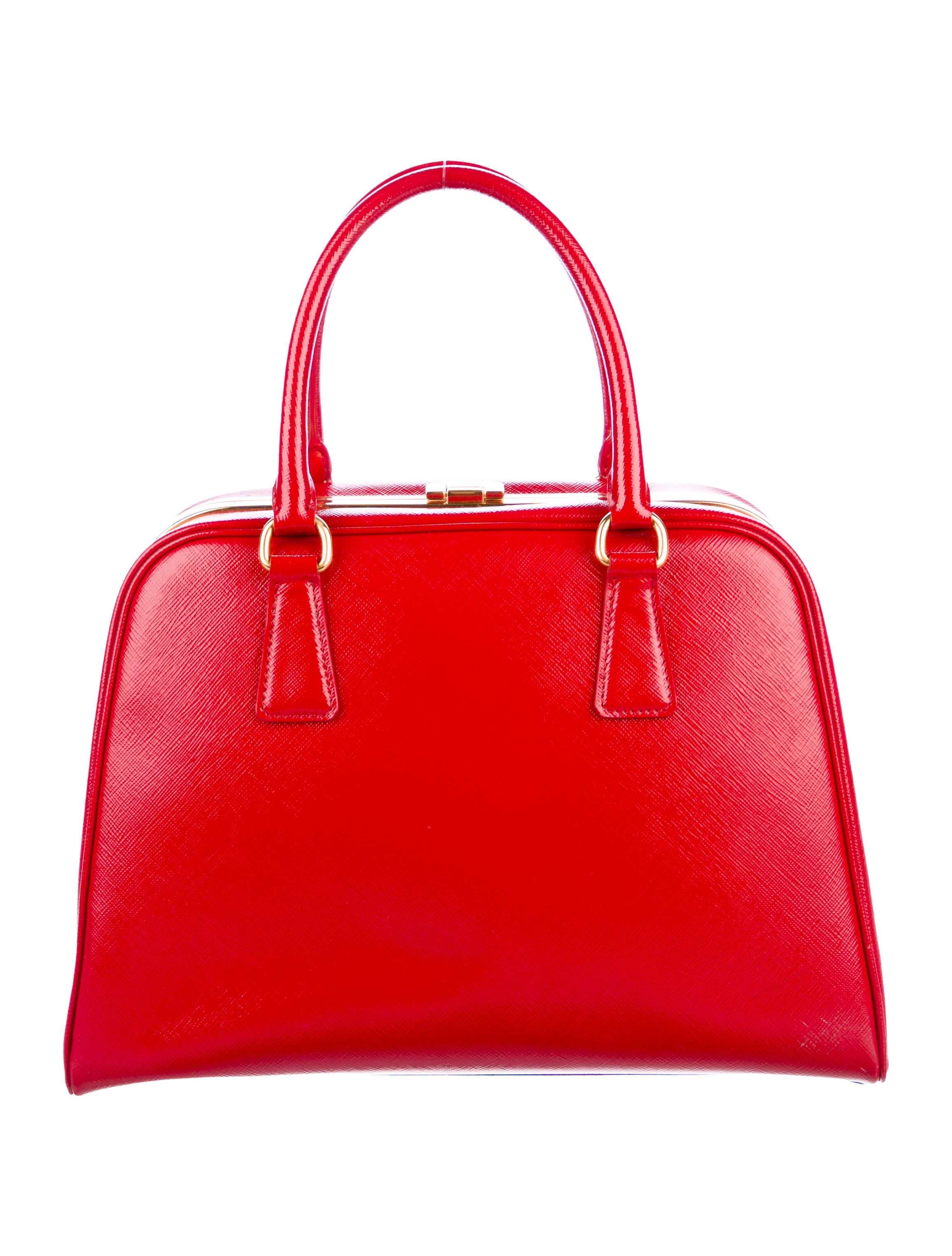 Prada Saffiano Vernice Pyramid Bag Handbags PRA209005 The RealReal