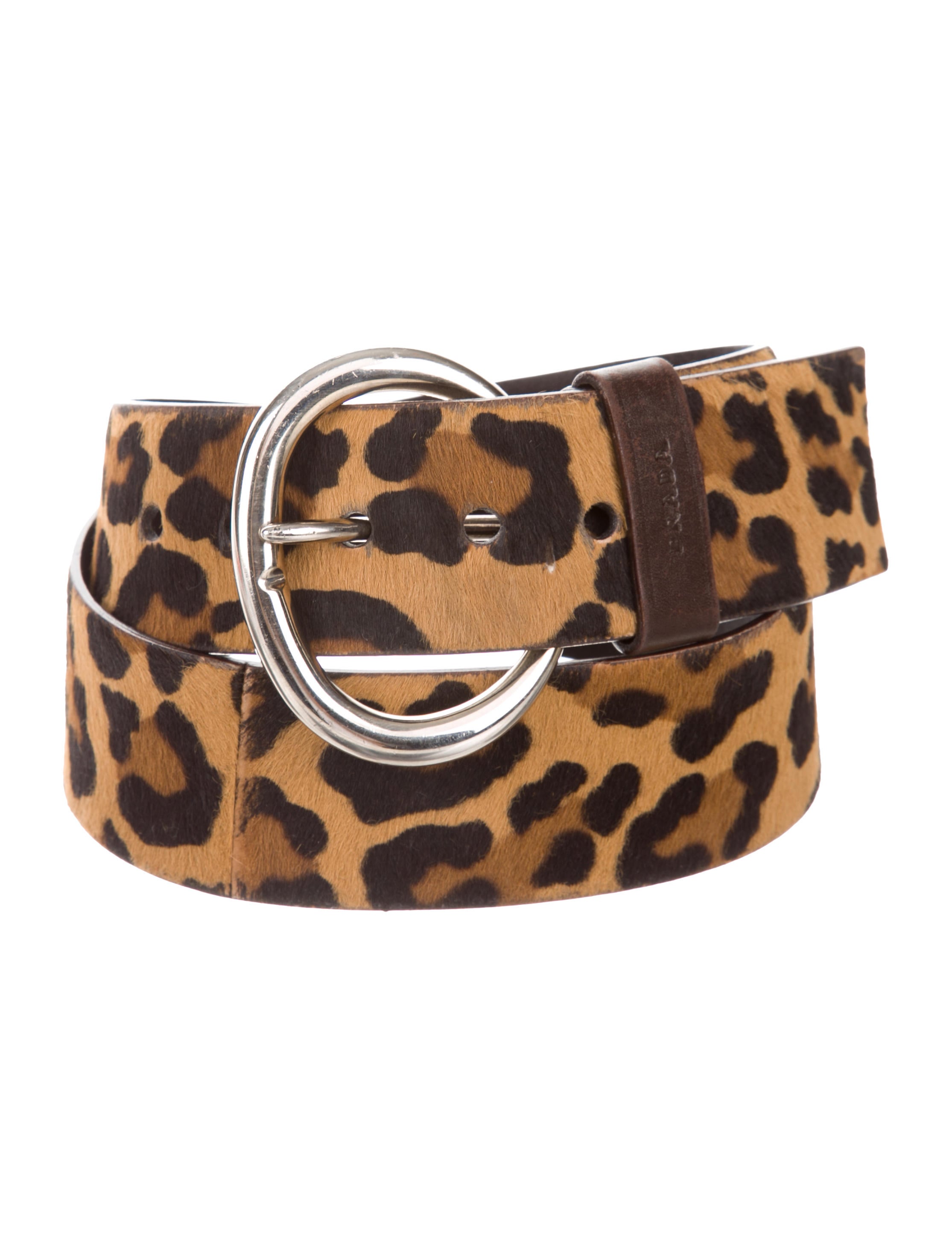 【PRADA】Leopard-Panel Belt Prada Prada Leopard-Panel Belt - Belts - BeyondStyle