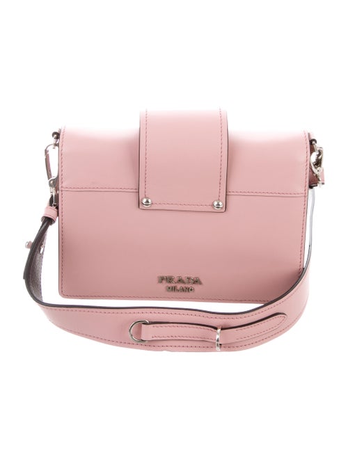 Prada 2017 City Calf Plex Ribbon Geometric Small Flap Bag