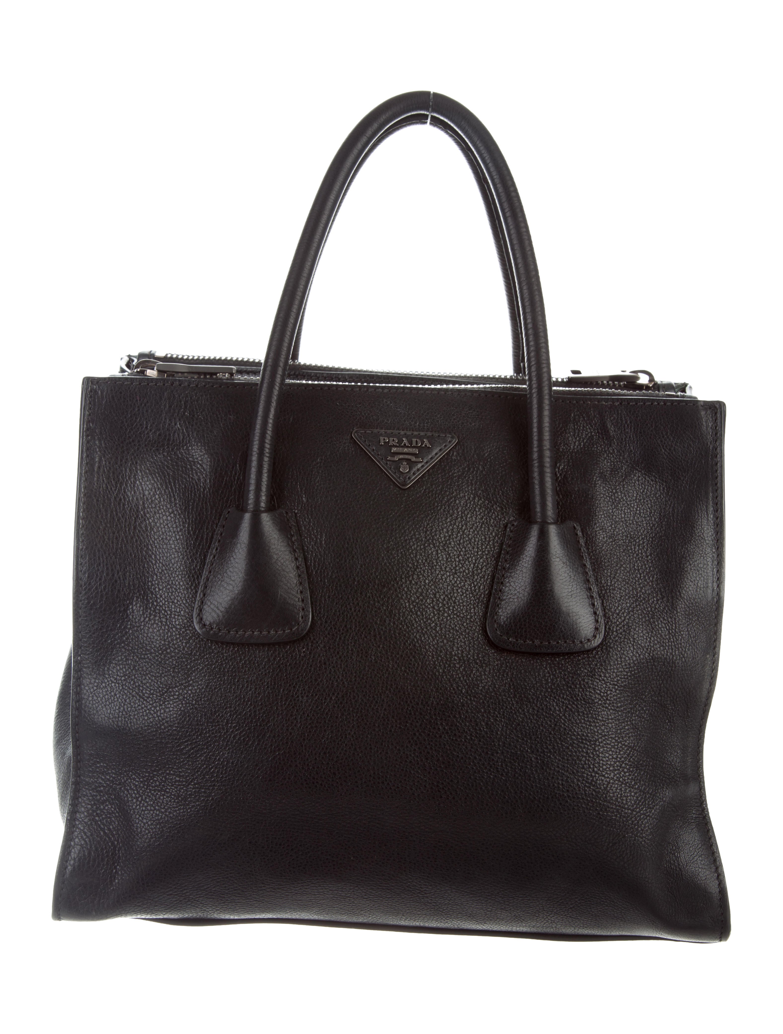 Prada Glace Calf Twin Tote Handbags PRA248241 The RealReal