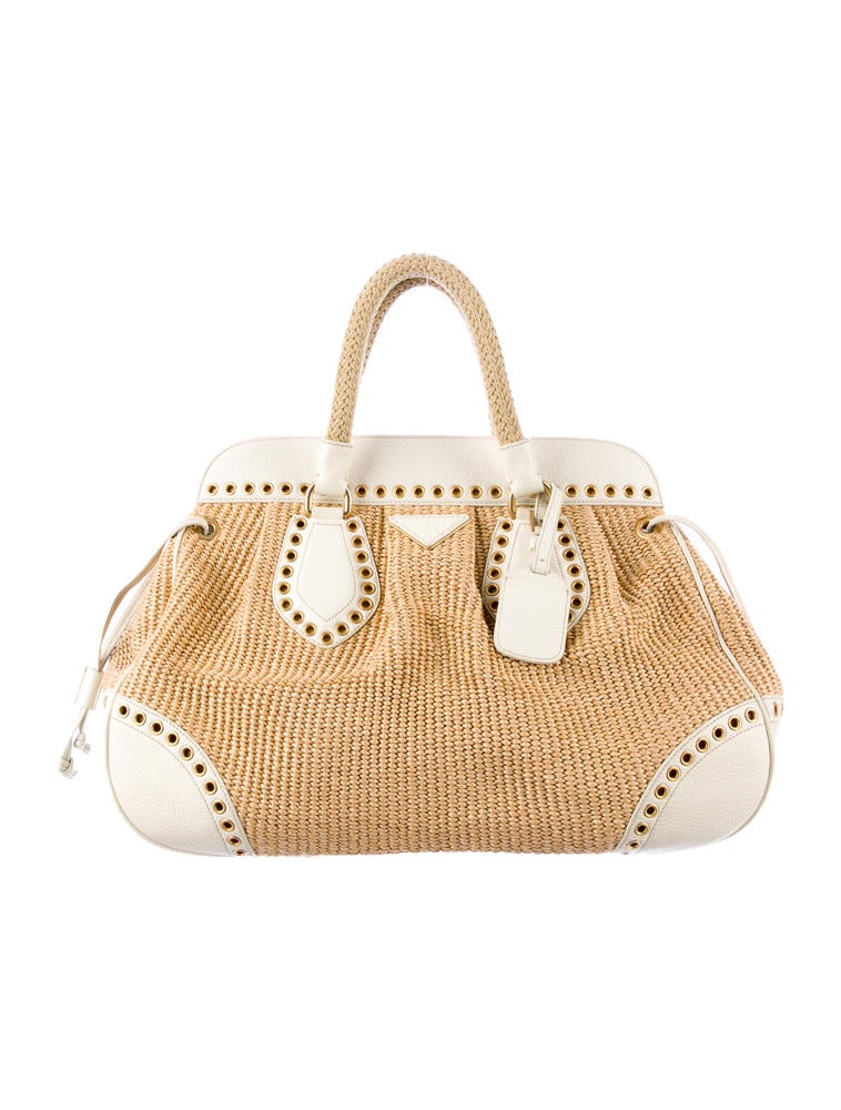 prada raffia beach tote