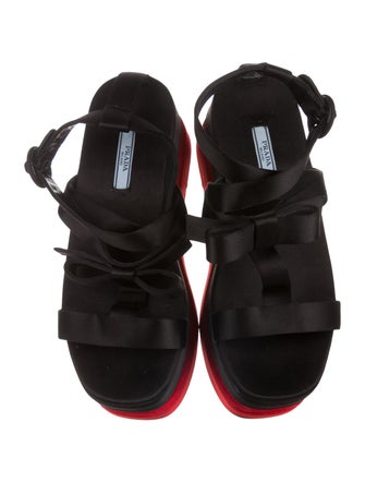 Prada Satin Flatform Sandals