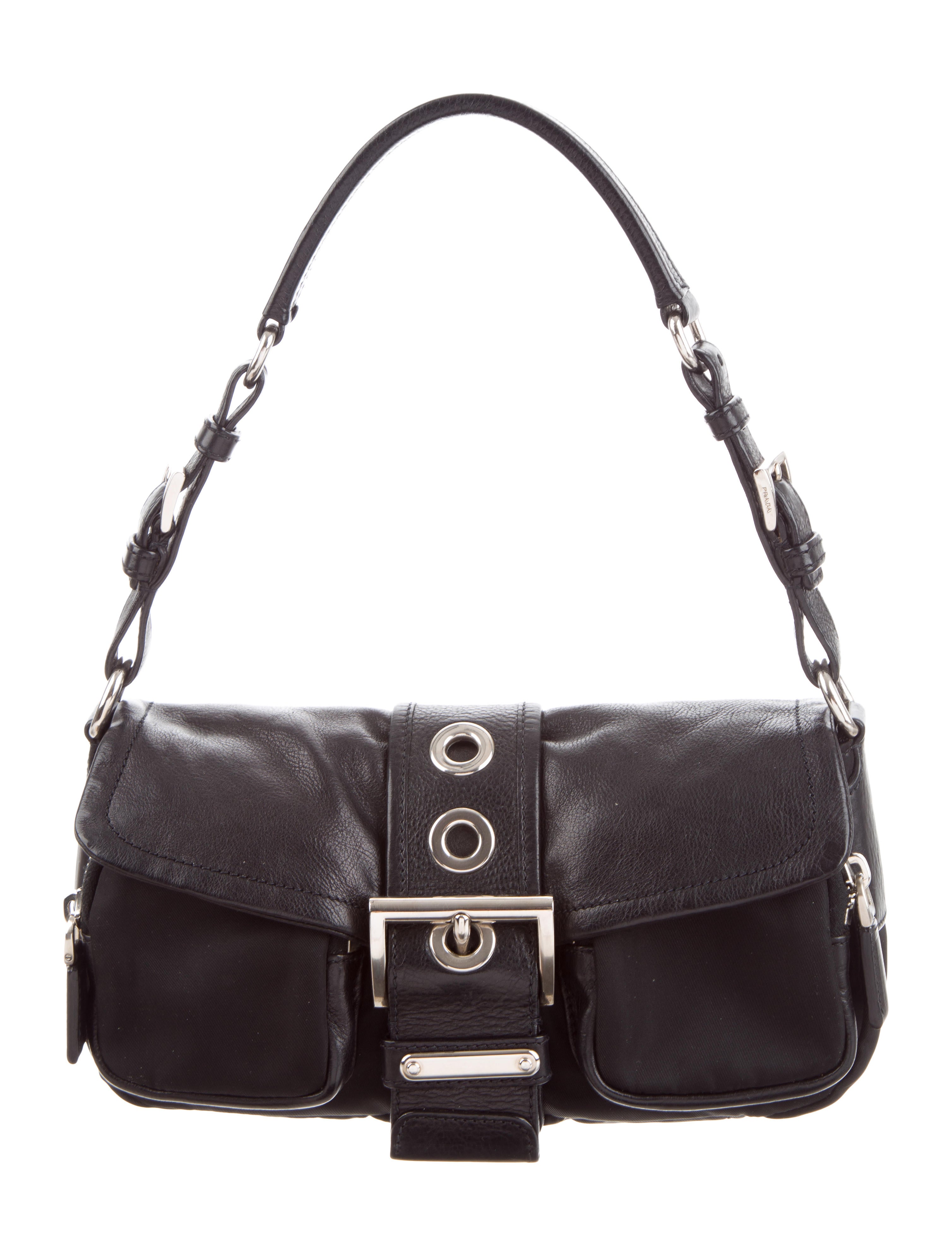 Prada LeatherTrimmed Nylon Shoulder Bag Handbags PRA285074 The