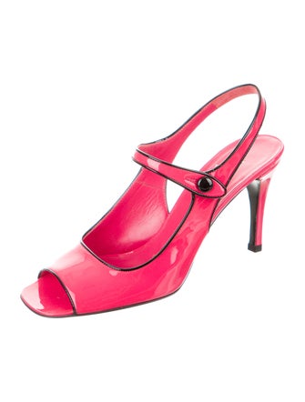 Prada Square-Toe Slingback Sandals