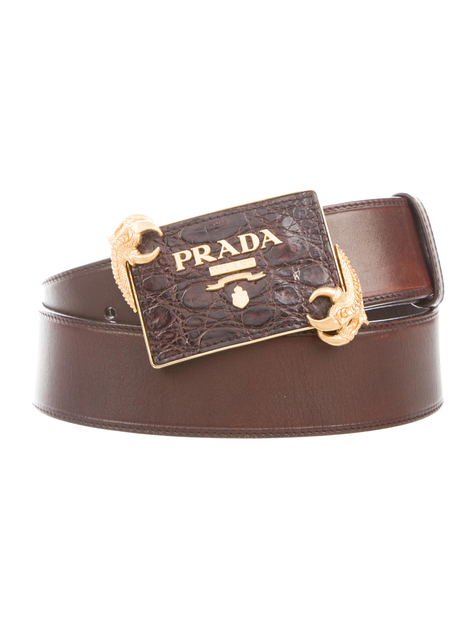 Prada Leather Dragon Belt - Brown Belts, Accessories