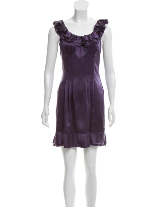 Prada Satin Mini Dress Aubergine