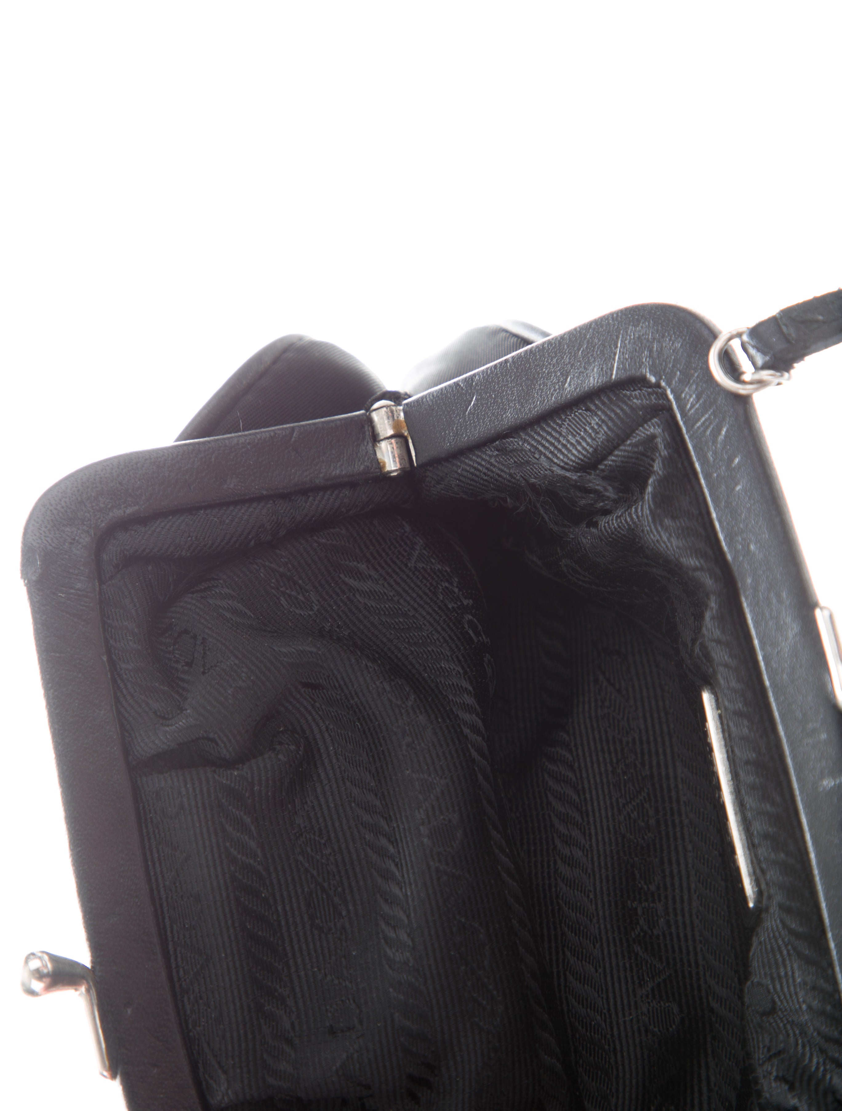 Prada Tessuto Kiss-Lock Crossbody Bag - Black Mini Bags, Handbags
