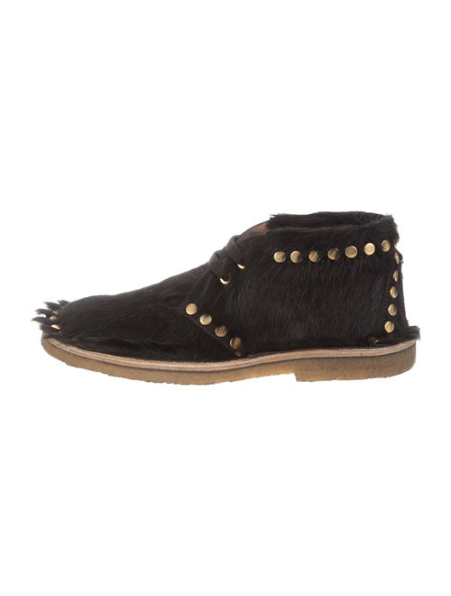 Prada Calf Hair Desert Boots Black
