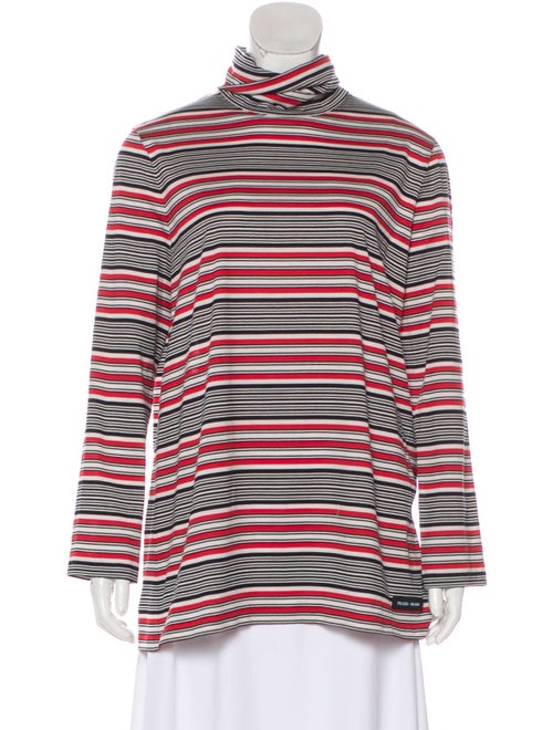 Prada Turtleneck Long Sleeve Top Red