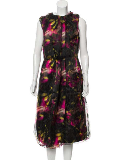 Prada 2018 Doppio Organza Dress Black