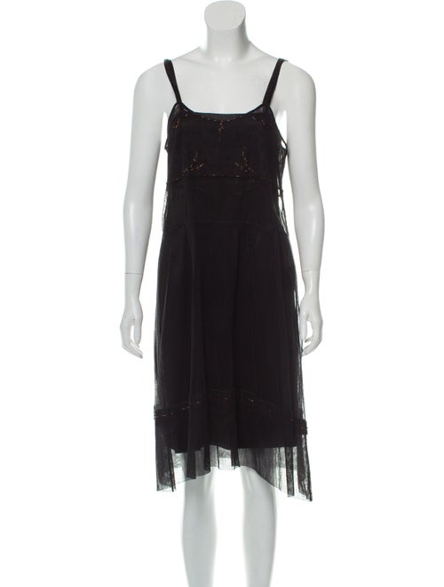 Prada Embellished Mesh Dress Navy