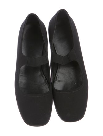 Prada Canvas Square-Toe Flats