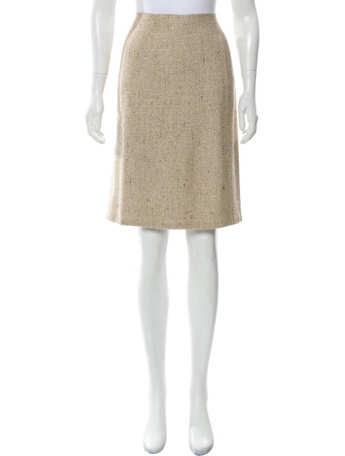 Prada Metallic-Accented Knee-Length skirt Beige