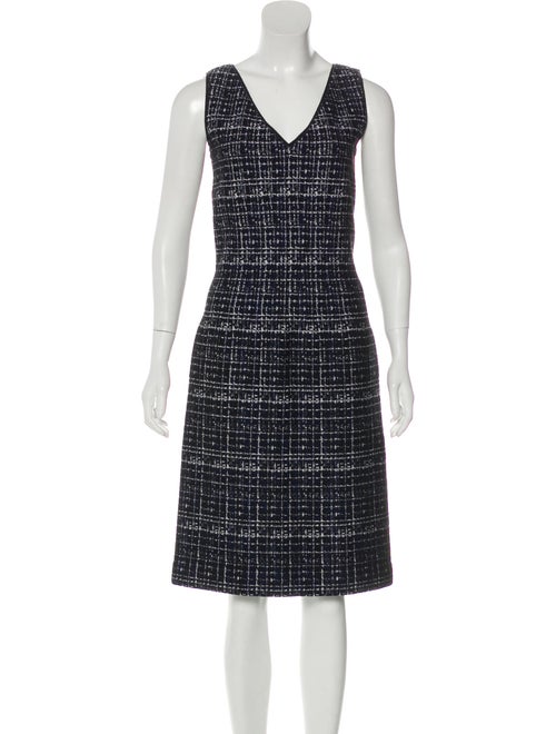 Prada Jacquard Knit Dress Navy