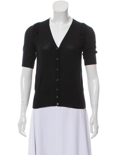 Prada Cashmere Short Sleeve Cardigan Black
