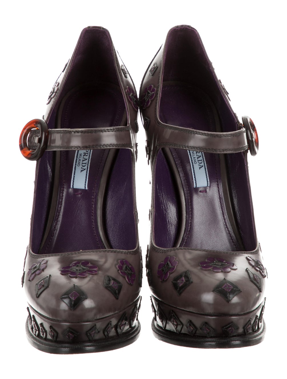 Prada Leather Platform Mary Jane Pumps Shoes PRA340818 The RealReal