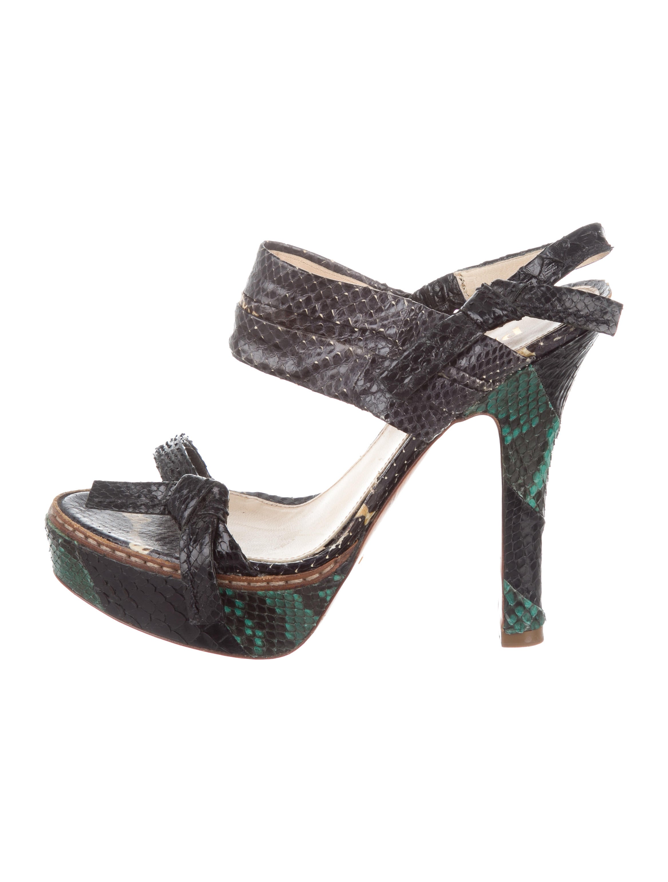 Prada Snakeskin Platform Sandals - Shoes - PRA340944 | The RealReal
