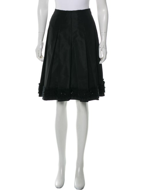 Prada Embellished Pleated Skirt Black