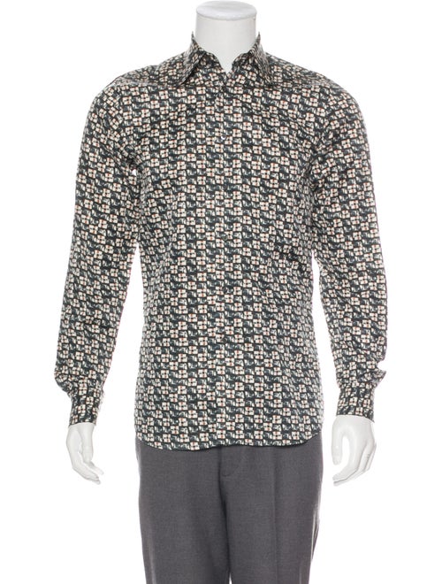 Prada Geometric Print Satin Shirt