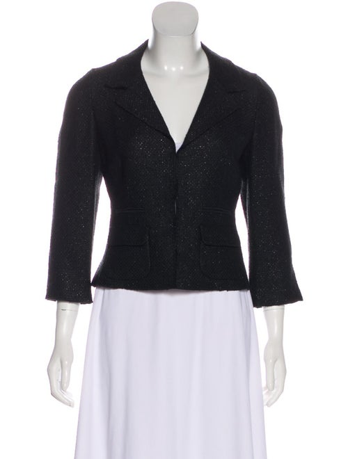 Prada Metallic Tweed Jacket Black