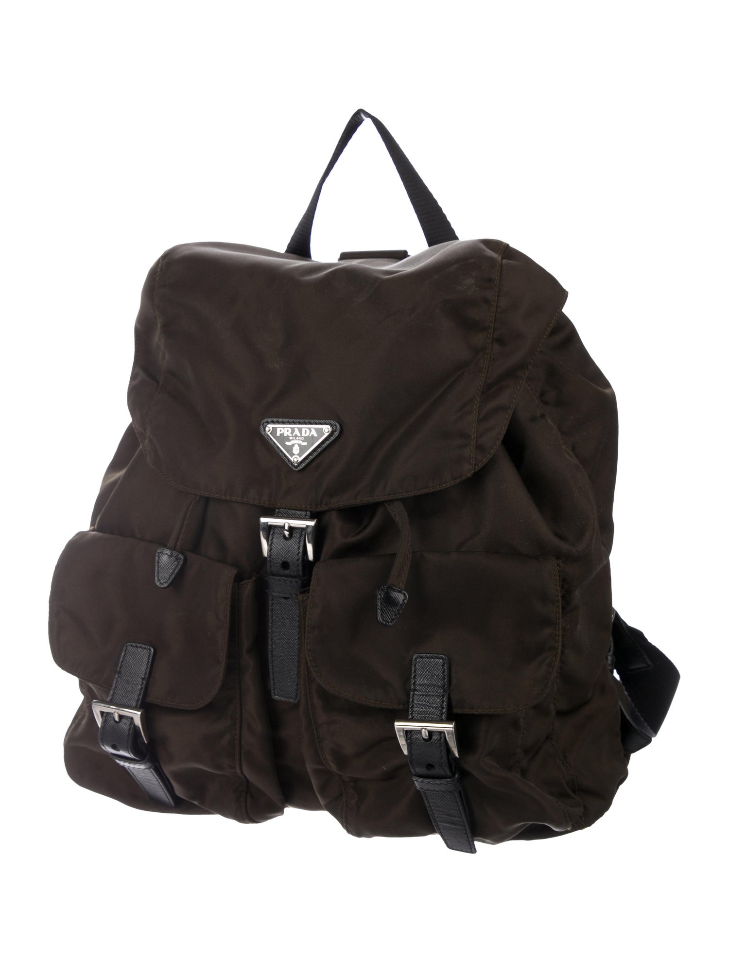 Prada LeatherTrimmed Tessuto Backpack Handbags PRA344101 The