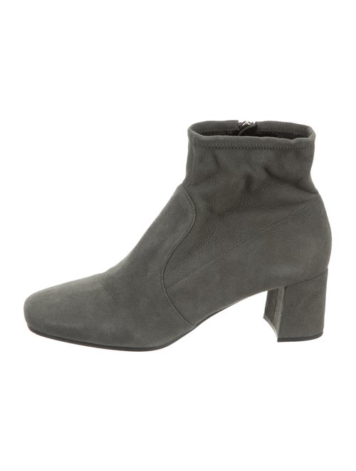 Prada Suede Square-Toe Ankle Boots
