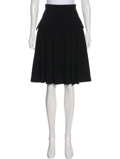 Prada Wool Pleated Skirt Black