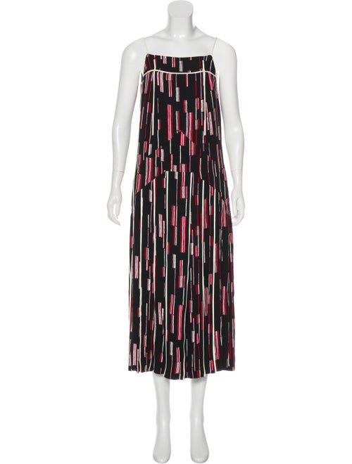 Prada Printed Maxi Dress Black