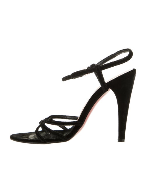 Prada Velvet Strappy Sandals Black
