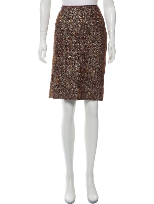 Prada Metallic Wool Skirt wool