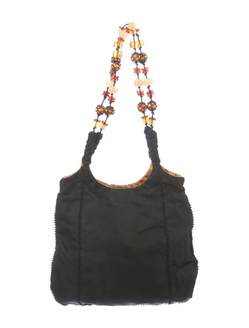 Prada Beaded Strap Hobo Black