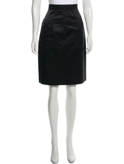 Prada Silk Pencil Skirt Black