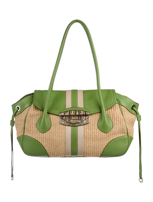 Prada Woven Straw Shoulder Bag Natural