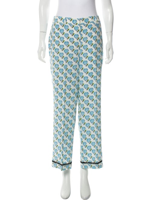Prada Silk Printed Pajamas Blue