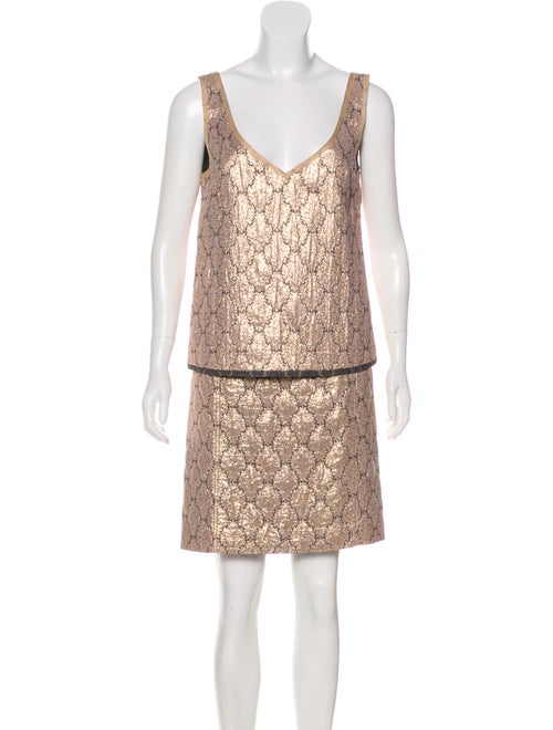 Prada Metallic Knee-Length Skirt Set Metallic