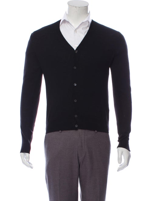 Prada Wool V-Neck Cardigan black