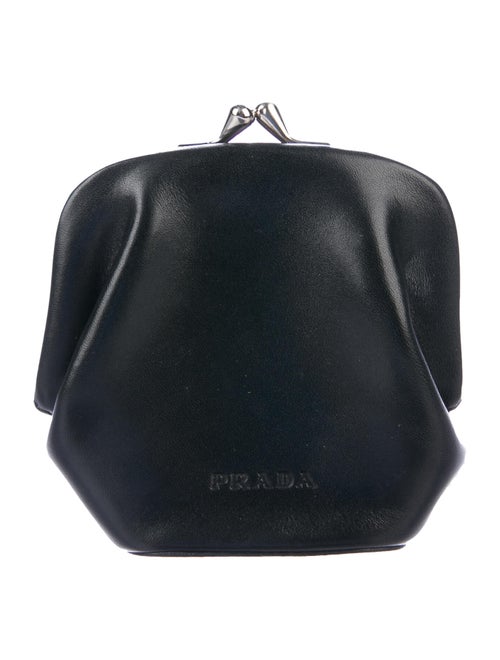 Prada Prada Leather Frame Coin Purse Black