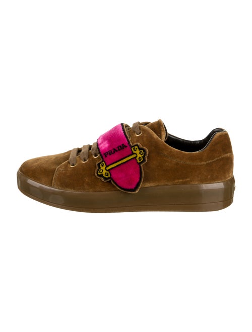 Prada Velvet Low-Top Sneakers