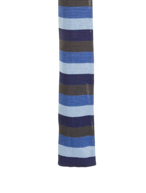 Prada Printed Silk Tie blue