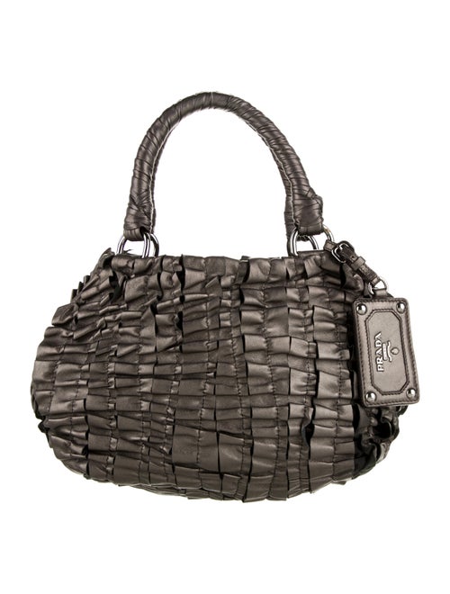 Prada Nappa Ruched Bag Metallic