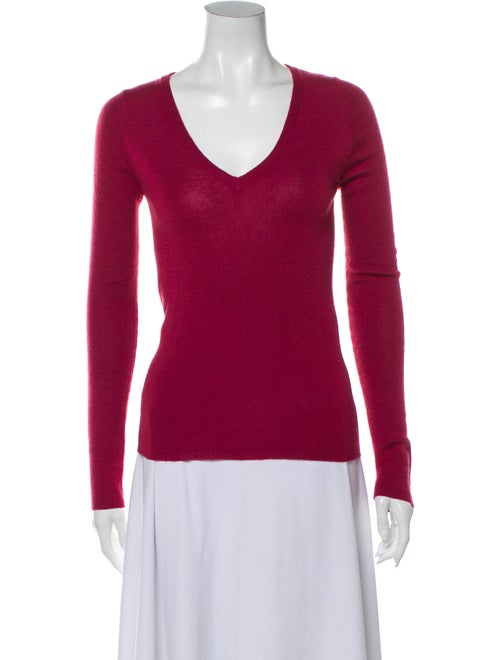 Prada Cashmere V-Neck Sweater Pink