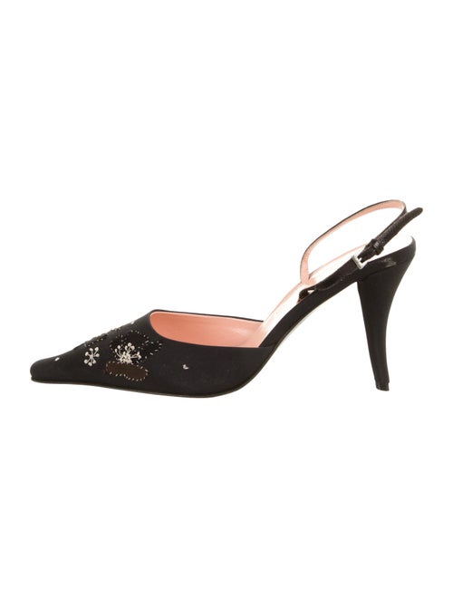 Prada Satin Slingback Pumps Black