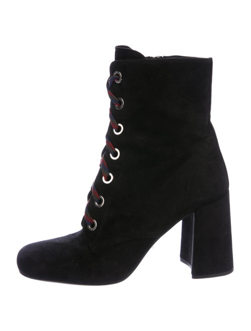 Prada Suede Ankle Boots Black