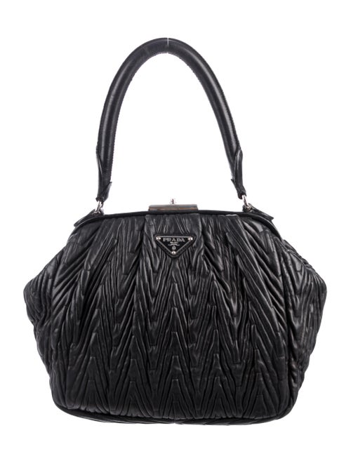 Prada Mattelassé Frame Bag Black