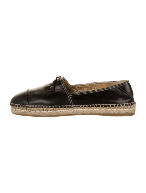 Prada Leather Bow-Accented Espadrilles Black