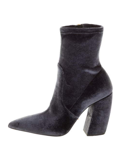 Prada Velvet Ankle Boots Blue