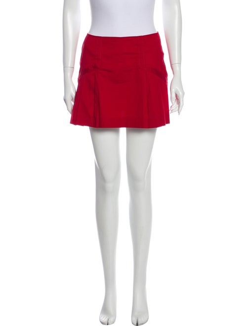 Prada Pleated Accents Mini Skirt Red