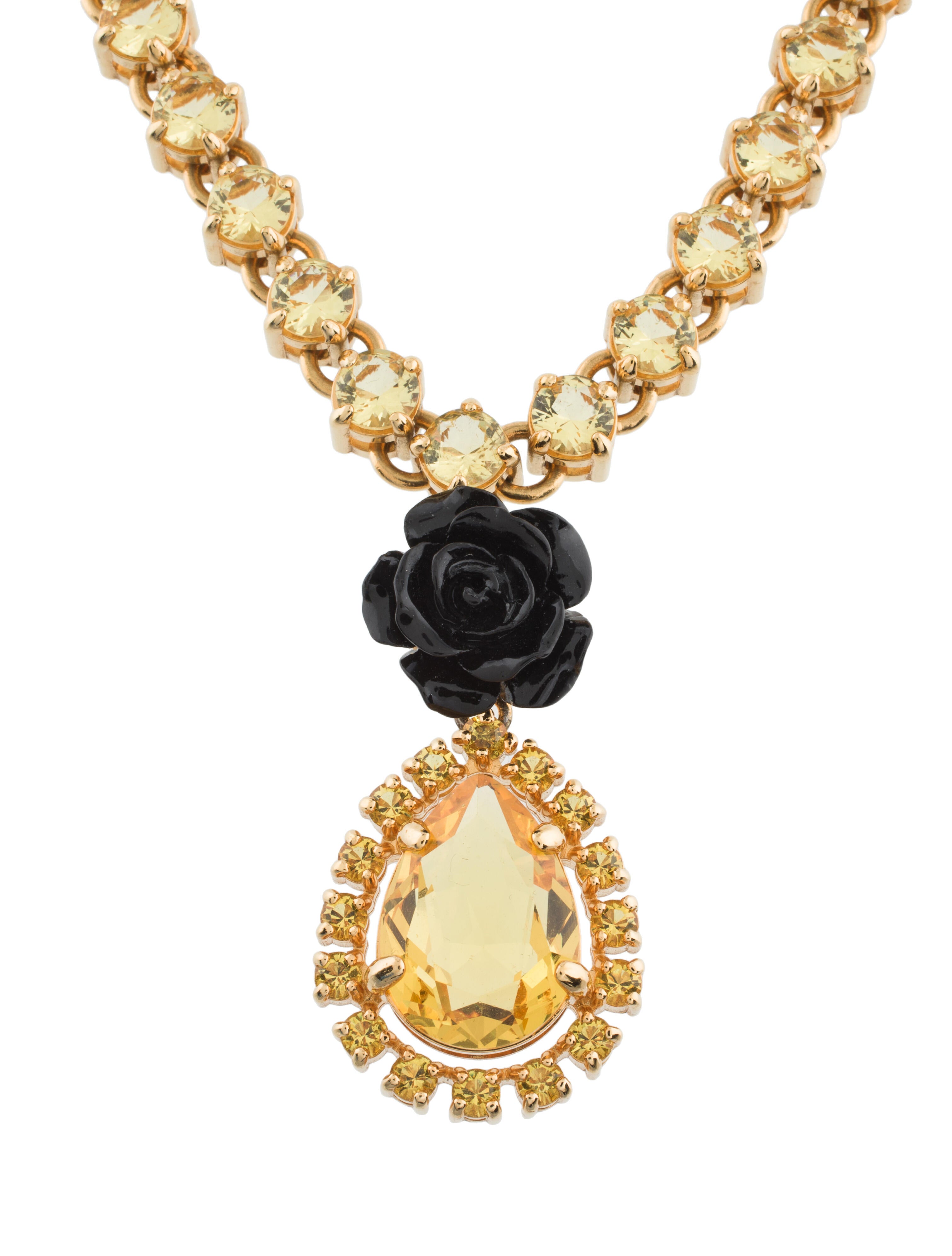 Prada Crystal Floral Pendant Necklace Necklaces PRA396651 The