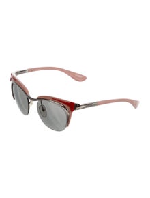prada round mirrored sunglasses
